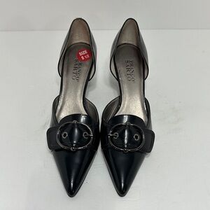 Franco Sarto Black Pointed Toe D'Orsay Heels